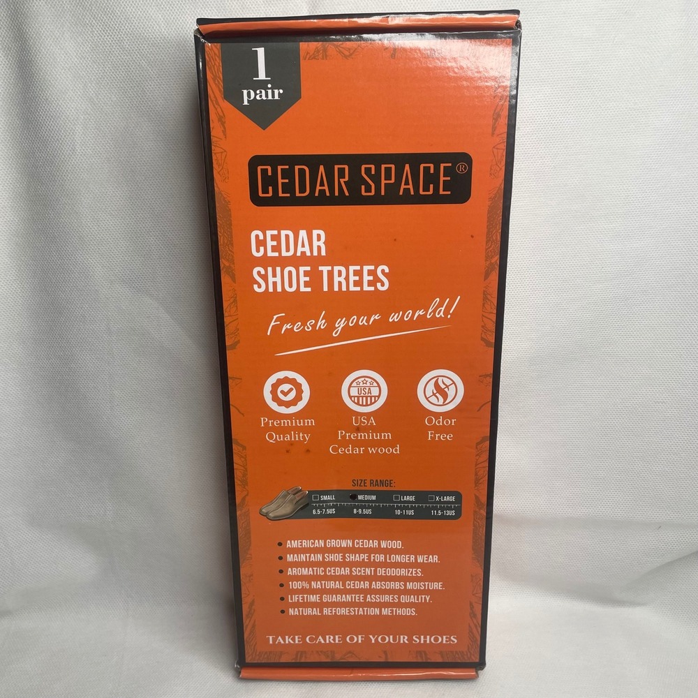 Brand New Premium Quality Cedar Space Wood Shoe Trees Size Medium (US 8-9.5)